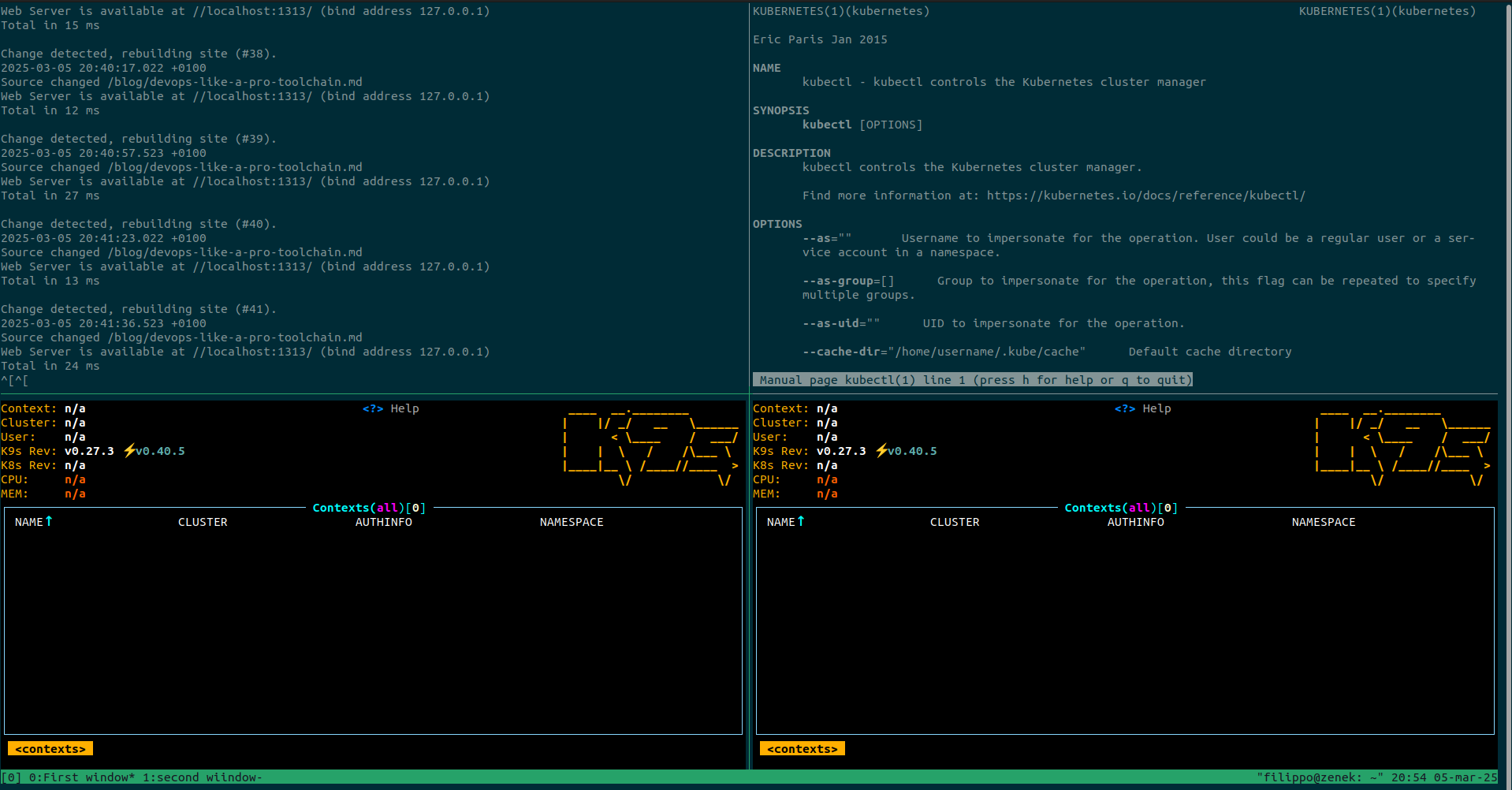 tmux terminal multiplexer screenshot